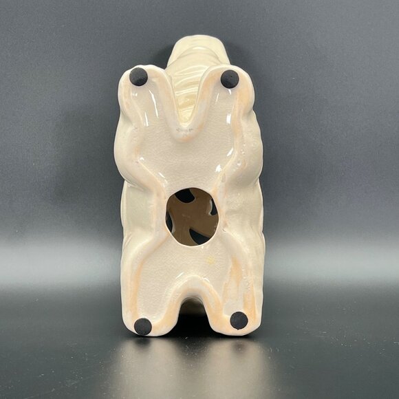 Ceramic Elephant Figurine Carved Crackle Pattern Trunk Up 9" x 7" - Picture 7 of 14